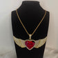 Angel Wing Statement Necklace (Heart)